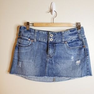 American Eagle Denim Skirt Distressed Jean Skirt